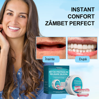 👍 [ADA Recomandările] 🌿🦷𝗦𝗺𝗶𝗹𝗲𝗵𝗽𝘆™ Set de proteze cu reline din silicon