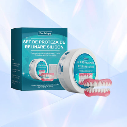 👍 [ADA Recomandările] 🌿🦷𝗦𝗺𝗶𝗹𝗲𝗵𝗽𝘆™ Set de proteze cu reline din silicon