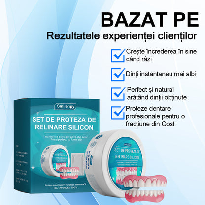 👍 [ADA Recomandările] 🌿🦷𝗦𝗺𝗶𝗹𝗲𝗵𝗽𝘆™ Set de proteze cu reline din silicon
