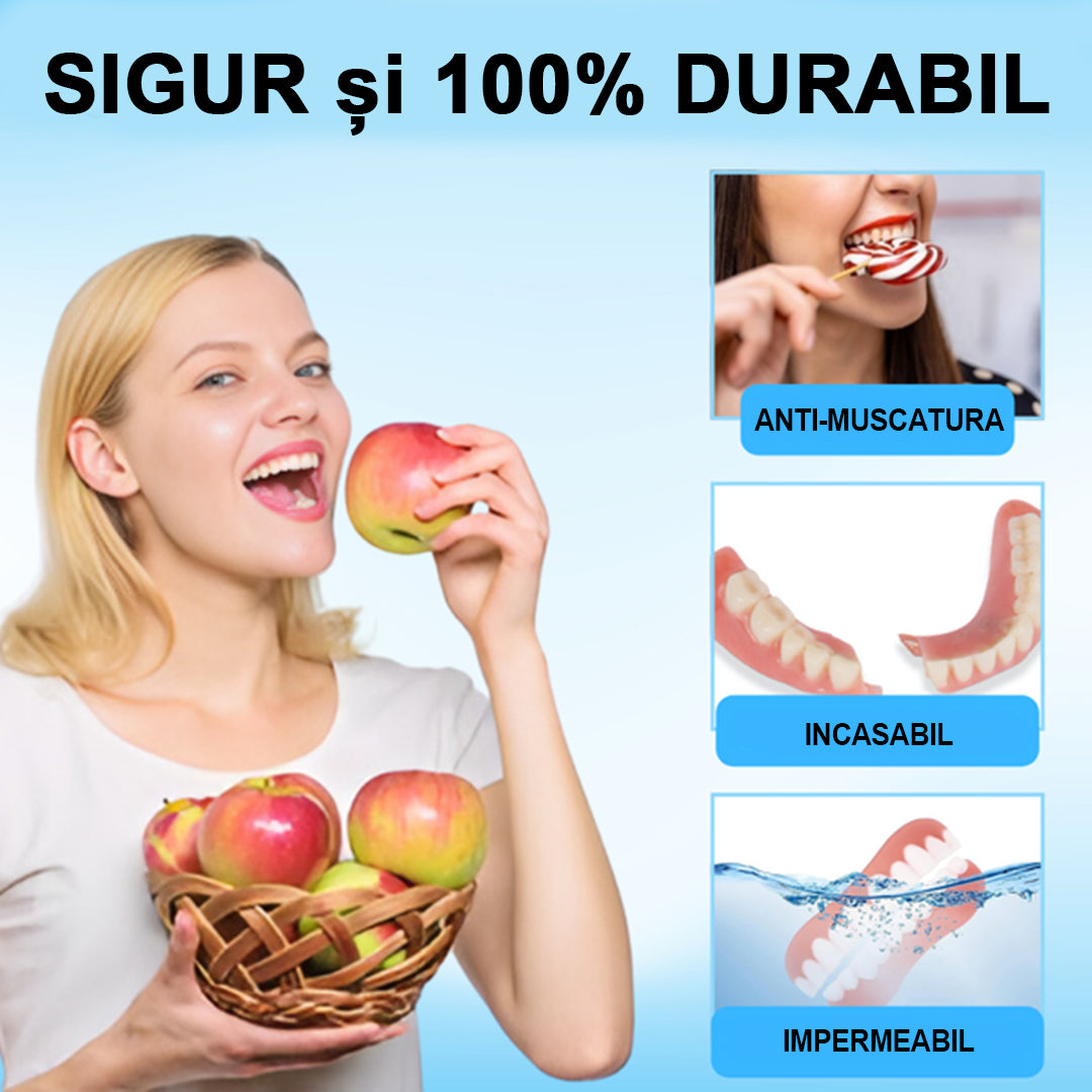 👍 [ADA Recomandările] 🌿🦷𝗦𝗺𝗶𝗹𝗲𝗵𝗽𝘆™ Set de proteze cu reline din silicon